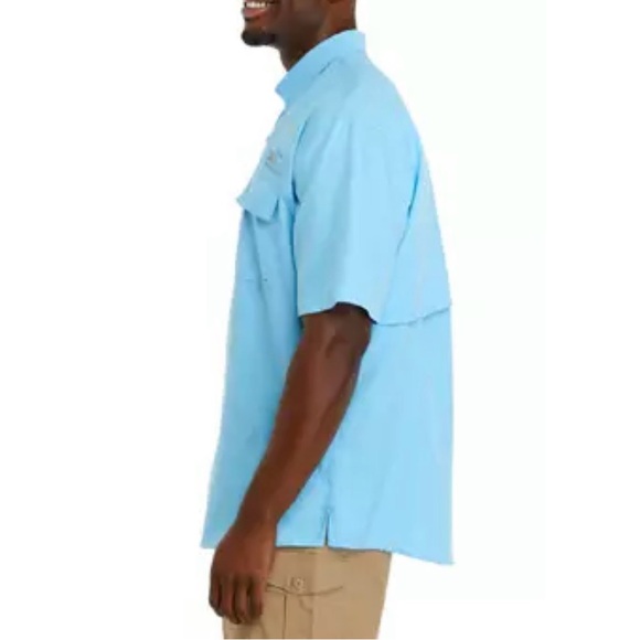 Ocean Coast men’s medium button up front fishing shirt front pockets vented back - Picture 3 of 15